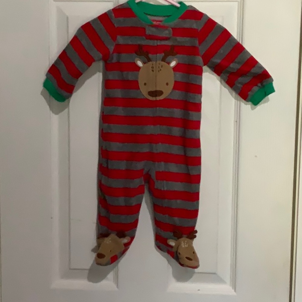 Merry Christmas one piece zip up reindeer